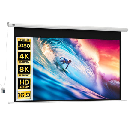 Ecran de proiector motorizat 100 inch 16:9 cu telecomandă