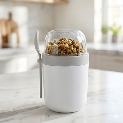 Pahare Muesli To-Go cu linguriță, pachet de 4, plastic fără BPA