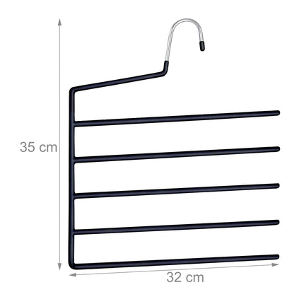 Multi Trouser Hangers, Non-Slip, Space-Saving, 5-Pack