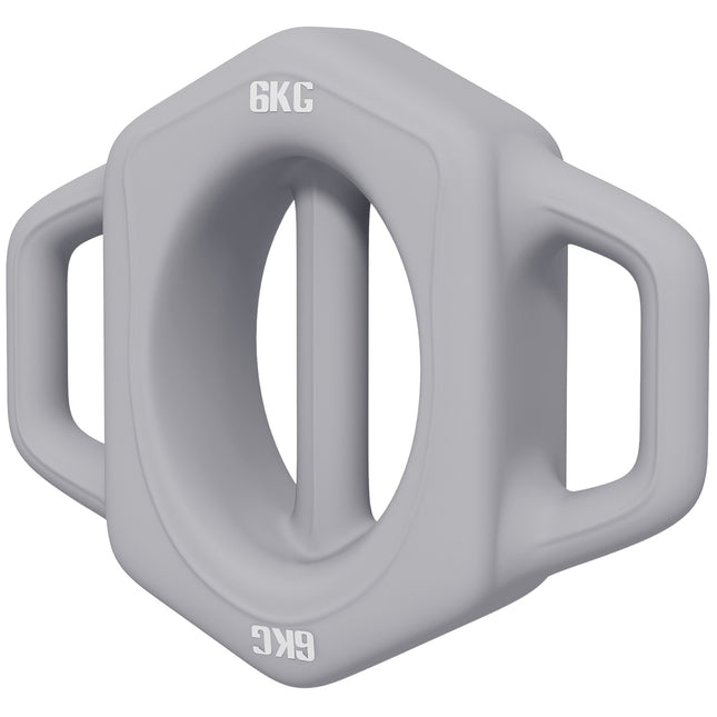Gantera 3-în-1, 6 kg, multifuncțională, pentru antrenament cu greutăți, metal, gri