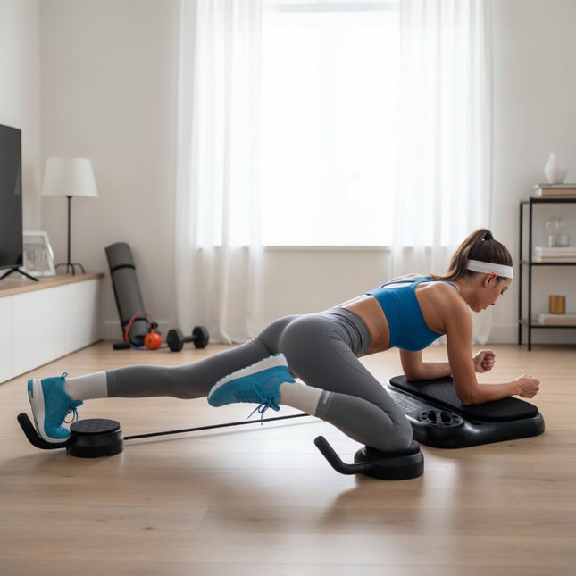 Placă de exerciții multifuncțională cu benzi de rezistență