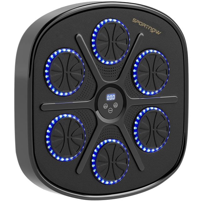 Music Boxing Machine, Electronic Bluetooth Boxing Machine with LED Lights, Music, Wall Mounted Boxing Target for Adults, Home Exercise, Black