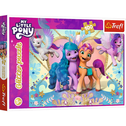 Puzzle cu sclipici My Little Pony, 100 de piese pentru copii