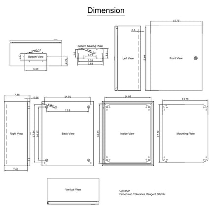 NEMA 4X Steel Electrical Enclosure 50x40x20cm IP66