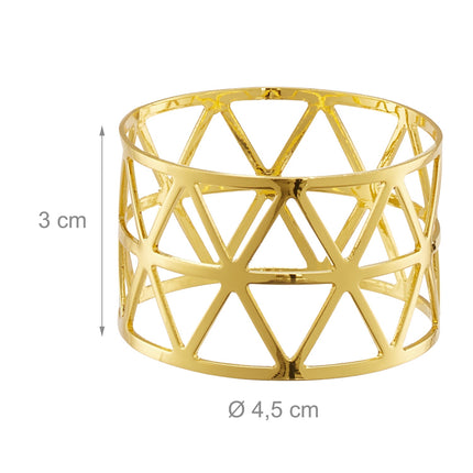 Set de 12 inele pentru șervețele - Design geometric din metal