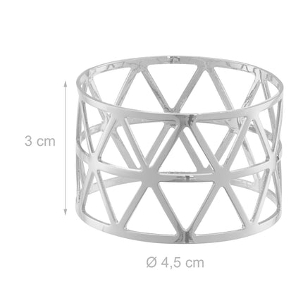 Set de 12 inele pentru șervețele - Design geometric din metal