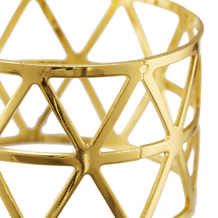 Set de 12 inele pentru șervețele - Design geometric din metal