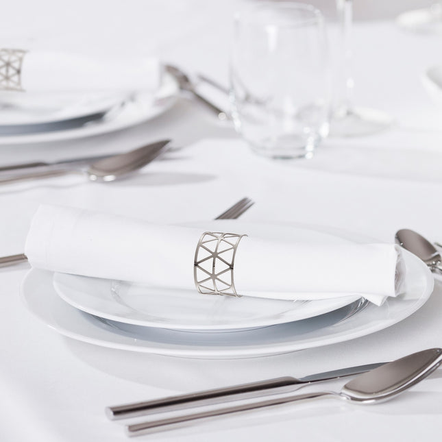 Set de 12 inele pentru șervețele - Design geometric din metal