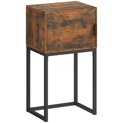 Masă consolă îngustă, design industrial, maro rustic, 40x30x76cm