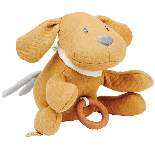 Nattou Cățeluș muzical Jacquard Caramel, 30 cm