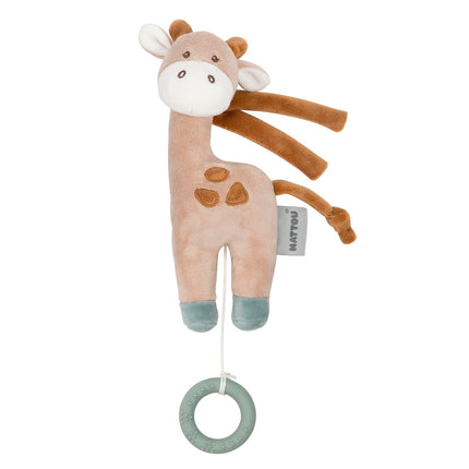 Jucărie de pluș muzicală Nattou girafă, mică, 20 cm