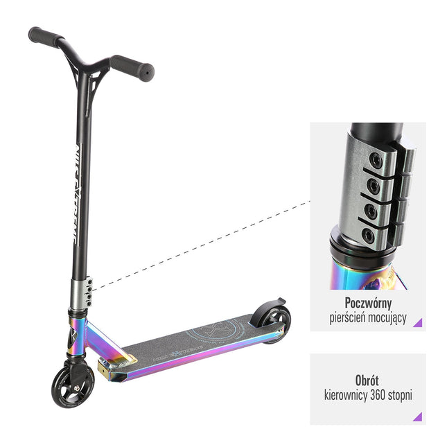 Trotineta cascadorie Neon – Design ușor, durabil