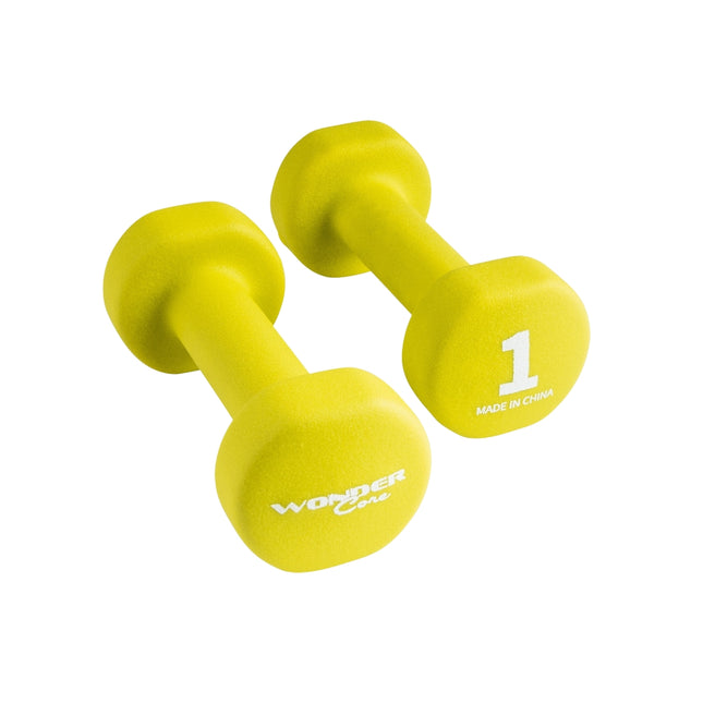 Set gantere din neopren, 1 kg fiecare, strat antiderapant