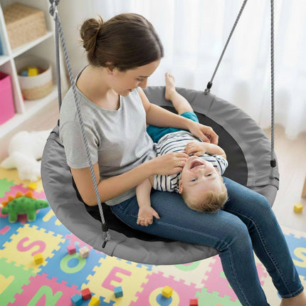 Balansoar rotund de grădină tip cuib 110 cm pentru relaxare