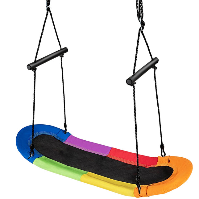 Leagăn cuib leagăn pentru copac pentru copii cu leagăn agățat frânghie reglabilă de 100-160 cm colorat 123 x 45 cm