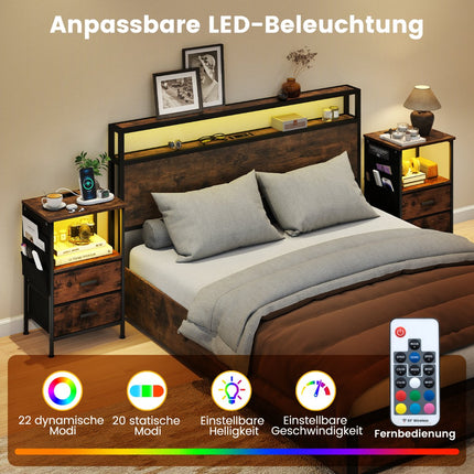 Set noptieră cu stație de încărcare și lumini LED