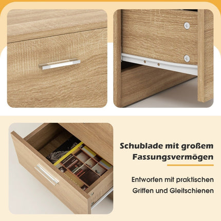 Noptiera cu 3 sertare, design compact din lemn, 38x35x66 cm