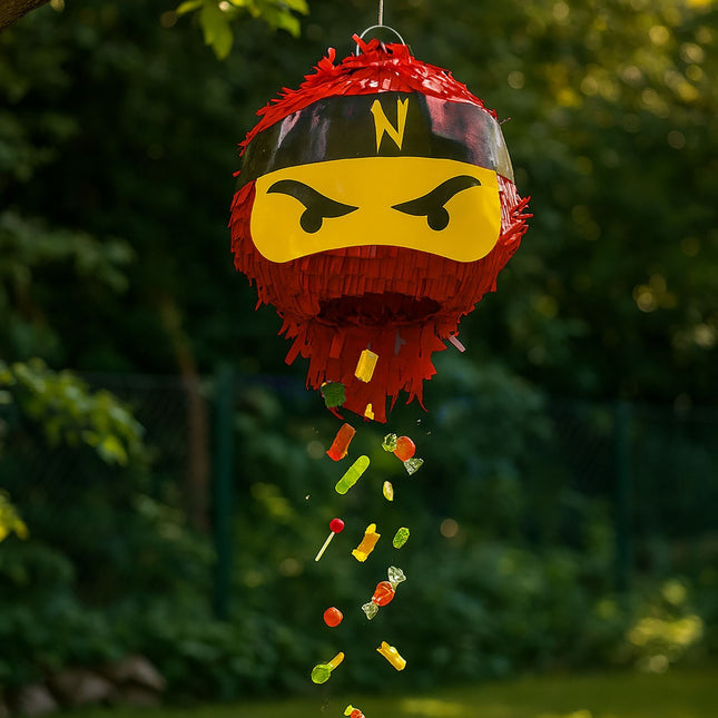 Set Piñata Ninja cu Bâtă și Mască pentru Petreceri de Copii