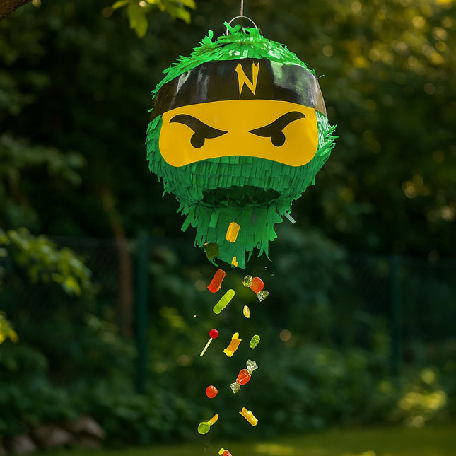 Set Piñata Ninja cu Bâtă și Mască pentru Petreceri de Copii