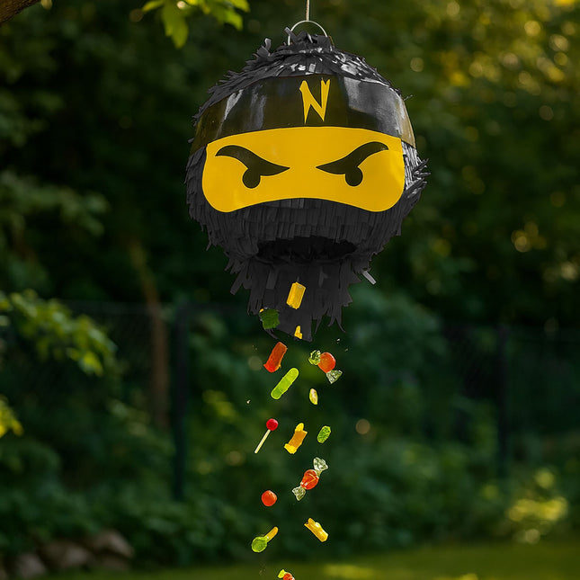 Set Piñata Ninja cu Bâtă și Mască pentru Petreceri de Copii