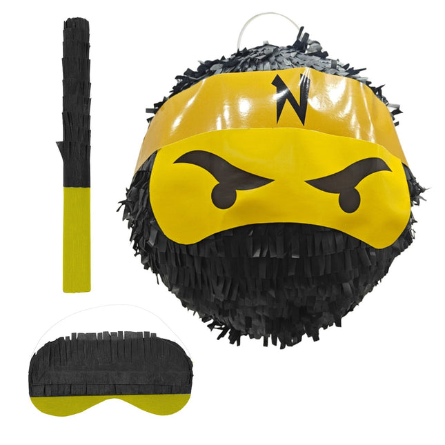 Set Piñata Ninja cu Bâtă și Mască pentru Petreceri de Copii
