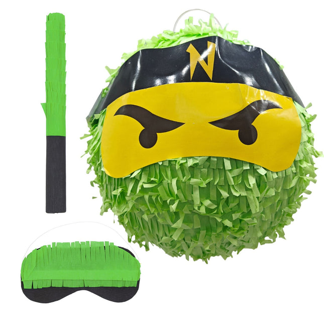 Set Piñata Ninja cu Bâtă și Mască pentru Petreceri de Copii