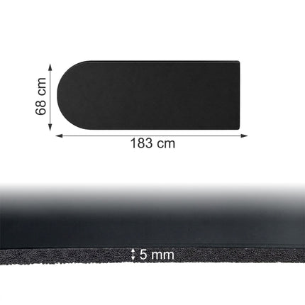 Non-Slip Yoga Mat 5 mm with Carrying Strap, 68 x 183 cm, Black