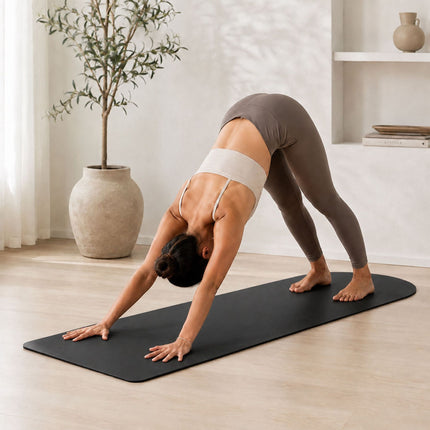 Non-Slip Yoga Mat 5 mm with Carrying Strap, 68 x 183 cm, Black