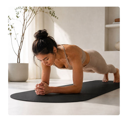 Non-Slip Yoga Mat 5 mm with Carrying Strap, 68 x 183 cm, Black