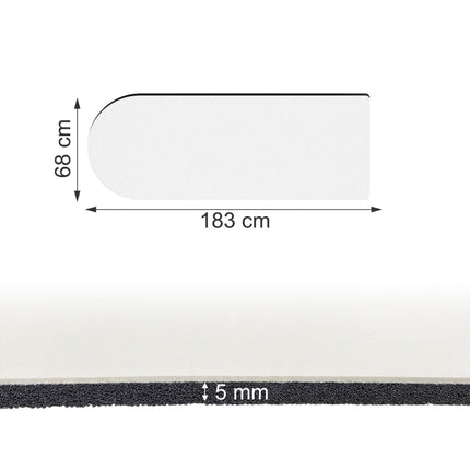 Non-Slip Yoga Mat 5 mm with Carrying Strap, 68 x 183 cm, White