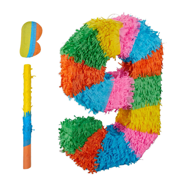 Piñata cu numere, liliac și legat la ochi pentru zile de naștere