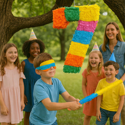 Number Piñata with Bat and Blindfold for Birthdays