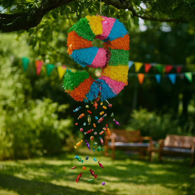 Piñata cu numere, liliac și legat la ochi pentru zile de naștere