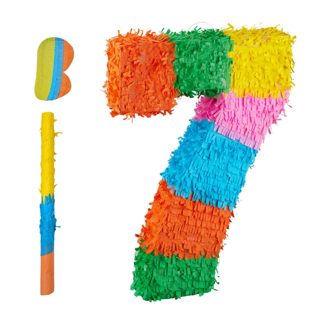 Piñata cu numere, liliac și mască pentru zile de naștere