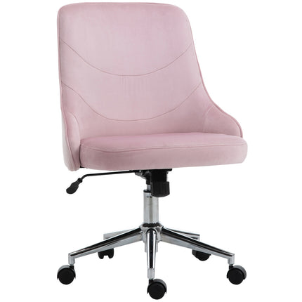 Scaun de birou Scaun de birou in stil Soho cu functie basculanta, catifea, roz, 57X61X86-96Cm