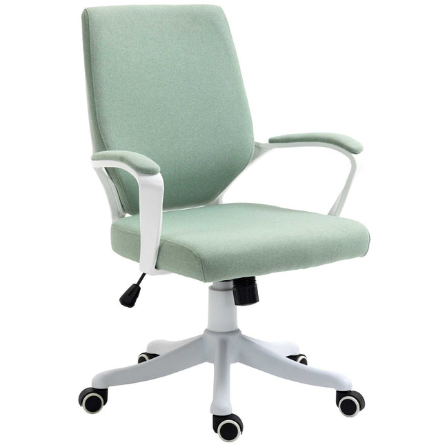 Scaun de birou Scaun de birou cu functie basculanta Spatar captusit gros Ergonomic Roti pivotante 360° Poliester Verde + Alb 62X69X92-100 Cm