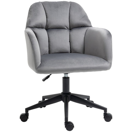Scaun de birou Scaun de birou cu roti, reglabil pe inaltime, ergonomic, aspect catifelat, pana la 120 kg, gri
