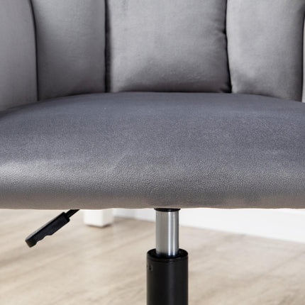 Scaun de birou Scaun de birou cu roti, reglabil pe inaltime, ergonomic, aspect catifelat, pana la 120 kg, gri