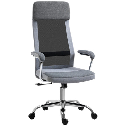 Scaun de birou Scaun ergonomic pentru computer Tetiera reglabila pe inaltime Stil nordic Gri deschis + Negru 65X67X119-129Cm