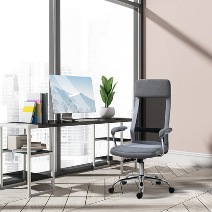 Scaun de birou Scaun ergonomic pentru computer Tetiera reglabila pe inaltime Stil nordic Gri deschis + Negru 65X67X119-129Cm