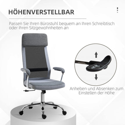 Scaun de birou Scaun ergonomic pentru computer Tetiera reglabila pe inaltime Stil nordic Gri deschis + Negru 65X67X119-129Cm