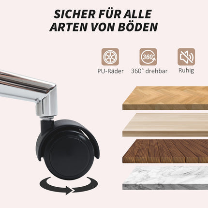 Scaun de birou Scaun de birou ergonomic cu cotiera, aspect lana de miel, scaun pivotant reglabil pe inaltime cu functie basculanta, scaun de birou captusit, alb crem |