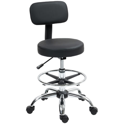 Ergonomic black office chair with foot ring, adjustable swivel