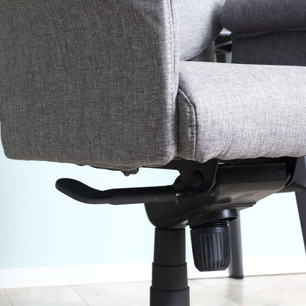 Scaun de birou Scaun pivotant ergonomic, cotiera si inaltime reglabila, lenjerie artificiala, gri deschis, 68X72X120-126Cm