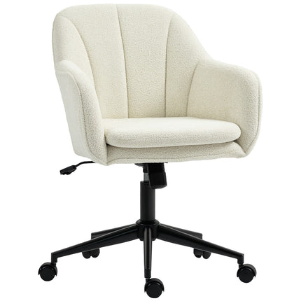 Scaun de birou, material textil cu aspect de catifea, spătar curbat, bej