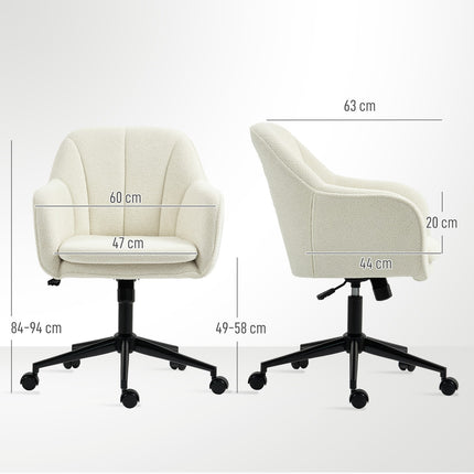 Scaun de birou, material textil cu aspect de catifea, spătar curbat, bej