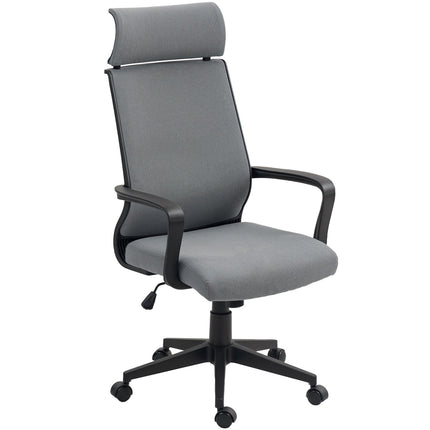 Scaun de birou cu inaltime reglabila, roti, cotiere, gri