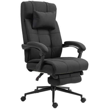 Scaun de birou cu suport pentru picioare, scaun pivotant ergonomic, negru