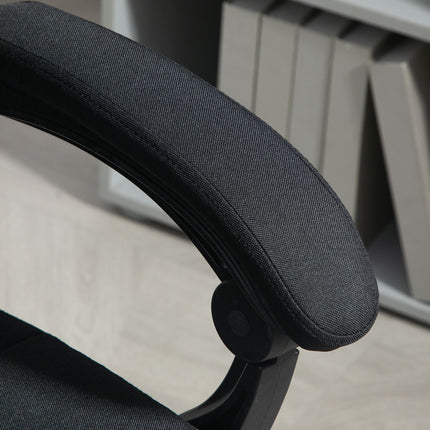 Scaun de birou cu suport pentru picioare, scaun pivotant ergonomic, negru