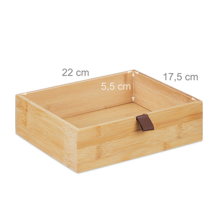 Organizator birou, bambus, 2 sertare